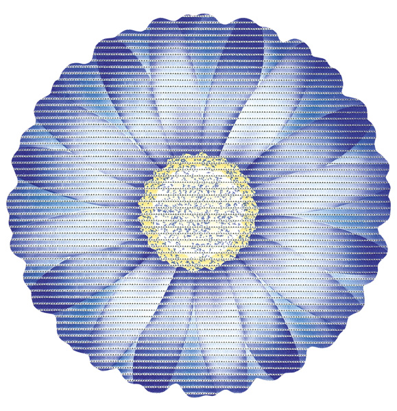 Covoras baie Friedola Daisy antiderapant albastru in forma de floare (shape) din spuma PVC 67cm diametru cod 77723.5 davopro 2021