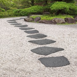 Pavela tip pas japonez, imitatie piatra, gri, cauciuc reciclat, 53.5x44 x2.3 cm, cod 112005