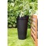 Ghiveci flori cu sistem autoirigare, 37.5x37.5x66cm, cauciuc reciclat, efect ciment, negru, Aria