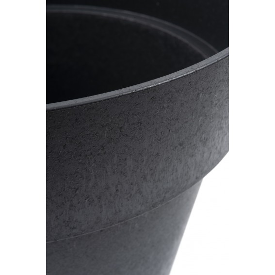 Ghiveci flori cu sistem autoirigare, 37.5x37.5x66cm, cauciuc reciclat, efect ciment, negru, Aria