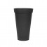 Ghiveci flori cu sistem autoirigare, 37.5x37.5x66cm, cauciuc reciclat, efect ciment, negru, Aria