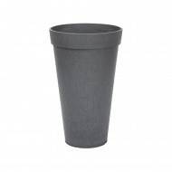 Ghiveci flori cu sistem autoirigare, 37.5x37.5x66cm, cauciuc reciclat, efect ciment, gri, Aria