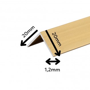 Profil trepte, aluminiu, 20x20mmx100cm, auriu, set 5 buc, 2020, Ersin