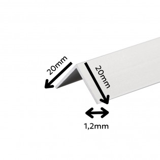 Profil trepte, aluminiu, 20x20mmx100cm, argintiu, set 5 buc, 2020, Ersin 