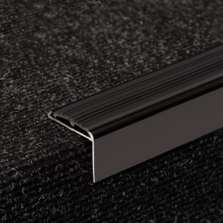 Profil trepte, aluminiu, 30.5x42mmx300cm, bronz, cu cauciuc antiderapant, 2120, Ersin 