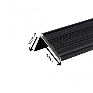Profil trepte, aluminiu, 30.5x42mmx300cm, bronz, cu cauciuc antiderapant, 2120, Ersin 