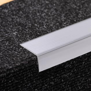 Profil trepte, aluminiu, 22.5x40mmx300cm, argintiu, antiderapant, cu rizuri, set 5 buc, 2394, Ersin