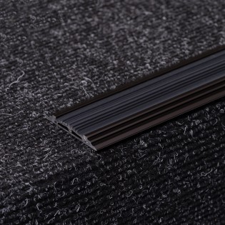 Profil trepte, aluminiu, 47mmx300cm, bronz inchis, drept, antiderapant cu banda de cauciuc, 2151, Ersin