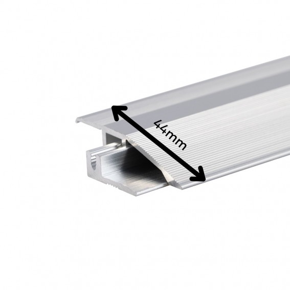 Profil trecere cu diferenta de nivel, aluminiu, 44mmx90cm, argintiu, cu gauri pentru suruburi mascate, set 5 buc, 386L, Ersin