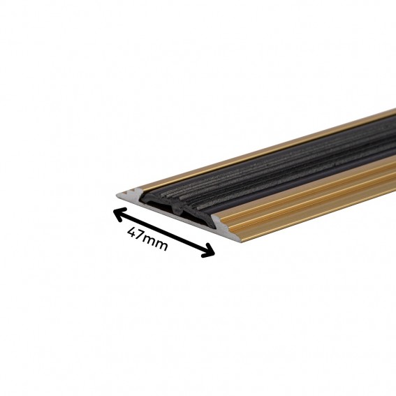 Profil trepte, aluminiu, 47mmx100cm, auriu, drept cu banda de cauciuc,  set 5 buc, 2151, Ersin