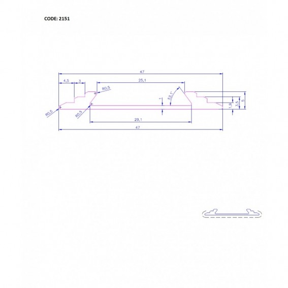 Profil trepte, aluminiu, 47mmx100cm, auriu, drept cu banda de cauciuc,  set 5 buc, 2151, Ersin