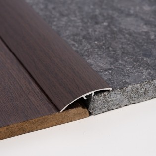 Profil trecere cu diferenta de nivel, aluminiu, 40mmx90cm, lemn wenge, maro, cu suruburi mascate, set 5 buc, 3104, Ersin