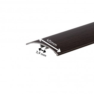 Profil trecere cu diferenta de nivel, aluminiu, 40mmx90cm, lemn wenge, maro, cu suruburi mascate, set 5 buc, 3104, Ersin