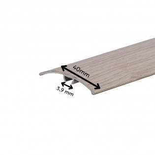 Profil trecere cu diferenta de nivel, aluminiu, 40mmx90cm, lemn pin, bej, cu suruburi mascate, set 5 buc, 3104, Ersin
