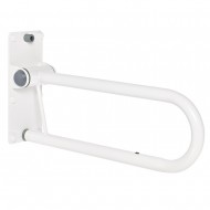 Bara de sprijin WC pliabila Tim, Ridder, alba, otel, A0130101 + suport hartie Igienica Ridder CADOU