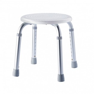Taburet baie Ridder, rotund, cu inaltime reglabila, pentru adulti/copii, antiderapant, alb, sustine maxim 110kg, A00603101, Ted