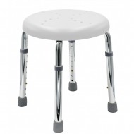 Taburet baie Ridder, rotund, cu inaltime reglabila, pentru adulti/copii, antiderapant, alb, sustine maxim 150kg, A170101, Go