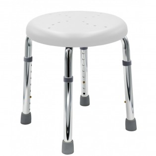 Taburet baie Ridder, rotund, cu inaltime reglabila, pentru adulti/copii, antiderapant, alb, sustine maxim 150kg, A170101, Go