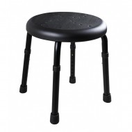 Taburet baie antiderapant, Ridder, inaltime reglabila, rotund, adulti/copii, negru, sustine maxim 150 kg, A170110, Go