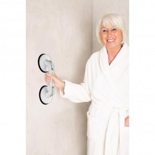 Maner sprijin baie cu 2 ventuze, Ridder, premium, detasabil, alb, sustine maxim 120 kg, A0243301, Rob S