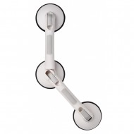 Maner sprijin unghiular pentru iesirea din cada, Ridder, premium, alb, cu 3 ventuze, portabil, sustine maxim 120 kg, Rob L, A0256001