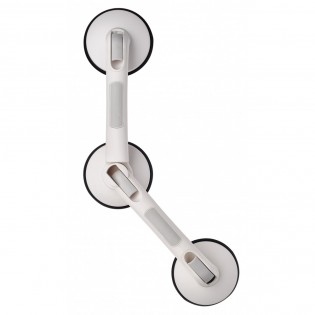 Maner sprijin unghiular pentru iesirea din cada, Ridder, premium, alb, cu 3 ventuze, portabil, sustine maxim 120 kg, Rob L, A0256001