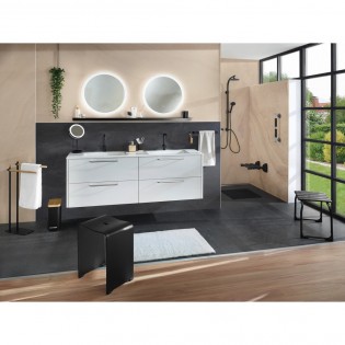 Scaun baie antiderapant, Ridder, inaltime reglabila, patrat, negru, sustine maxim 130 kg, A172110, Pro