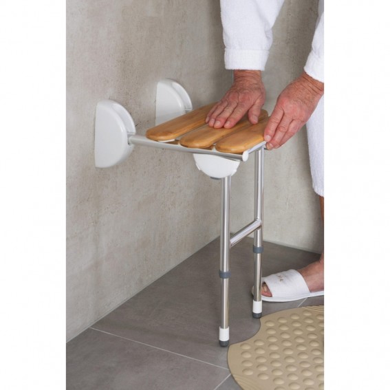 Adaptor XL scaun dus Ridder, pliabil, alb / crom, sustine maxim 175kg, A141100, Pro