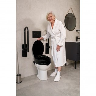 Inaltator WC cu capac, Ridder, negru, sustine maxim 150kg, A0071010, Sam