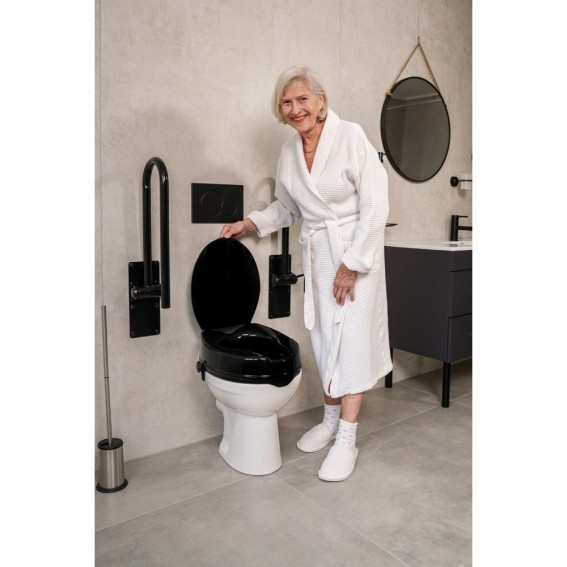 Inaltator WC cu capac, Ridder, negru, sustine maxim 150kg, A0071010, Sam
