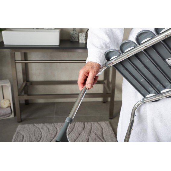 Scaun baie antiderapant, Ridder, inaltime reglabila, patrat, negru, sustine maxim 130 kg, A172110, Pro