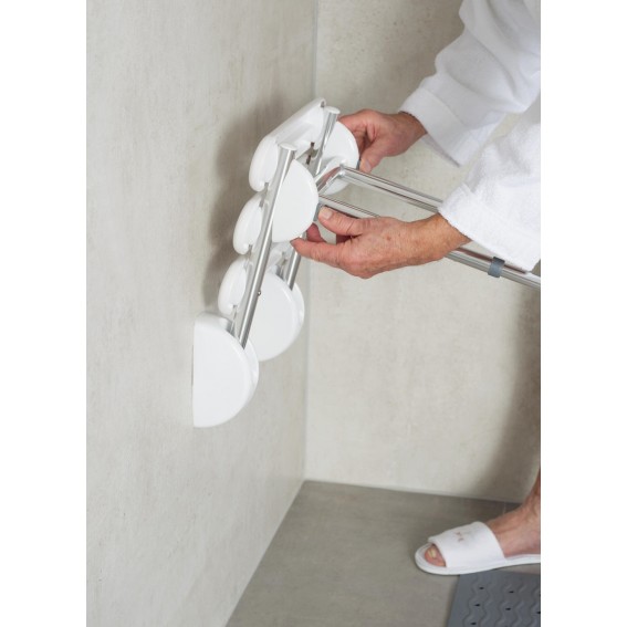 Adaptor XL scaun dus Ridder, pliabil, alb / crom, sustine maxim 175kg, A141100, Pro