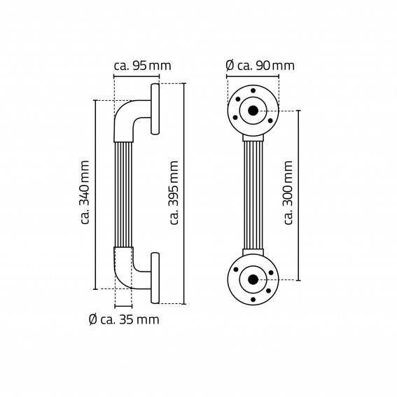 Maner sprijin pentru iesire din cada, Ridder, negru, ABS, sustine maxim 100Kg, A1013010, Max S