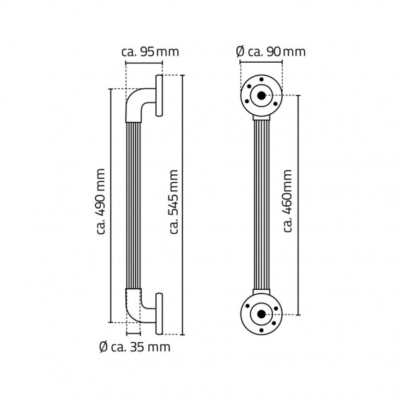 Maner sprijin pentru iesire din cada, Ridder, negru, ABS, sustine maxim 100Kg, A1014510, Max M