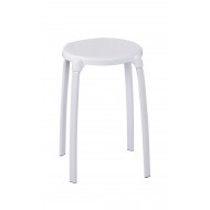 Scaun baie, Ridder, alb, PP/ otel, diametru Ø 30 cm, sustine maxim 100 kg, A1050101, Max