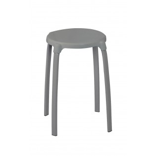 Scaun baie, Ridder, gri, PP/ otel, diametru Ø 30 cm, sustine maxim 100 kg, A1050117, Max