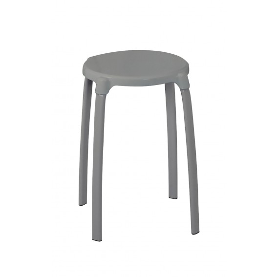 Scaun baie, Ridder, gri, PP/ otel, diametru Ø 30 cm, sustine maxim 100 kg, A1050117, Max