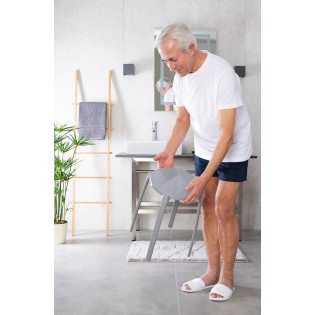 Scaun baie, Ridder, gri, PP/ otel, diametru Ø 30 cm, sustine maxim 100 kg, A1050117, Max