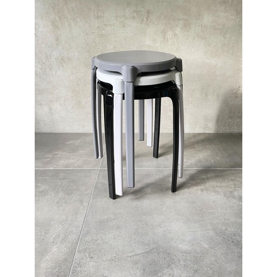 Scaun baie, Ridder, gri, PP/ otel, diametru Ø 30 cm, sustine maxim 100 kg, A1050117, Max