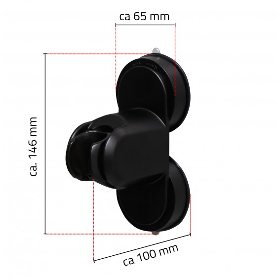 Suport pentru para de dus, Ridder, negru mat, ABS/PVC, 12139100