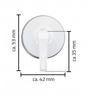 Set 2 cuiere de baie cu 1 agatatoare, Ridder, cu ventuza, alb, PVC, 13414001