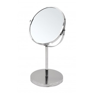Oglinda cosmetica stativa, Ridder, crom, metal/sticla, diametru Ø 17 cm, marire 1x / 5x, Pocahontas M