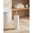 Perie WC polirasina/bambus, 9.2x40x9.2cm, alb, Kyoto
