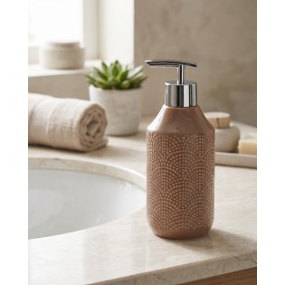 Dozator sapun lichid maro deschis, ceramica, Bow