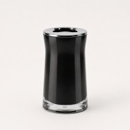 Suport pentru periute dinti, negru lucios, plastic acrilic, Disco