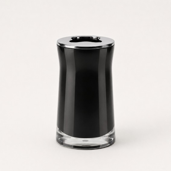 Suport pentru periute dinti, negru lucios, plastic acrilic, Disco