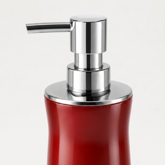Dozator sapun lichid, Ridder, rosu lucios, plastic acrilic, capacitate 210ml, Disco