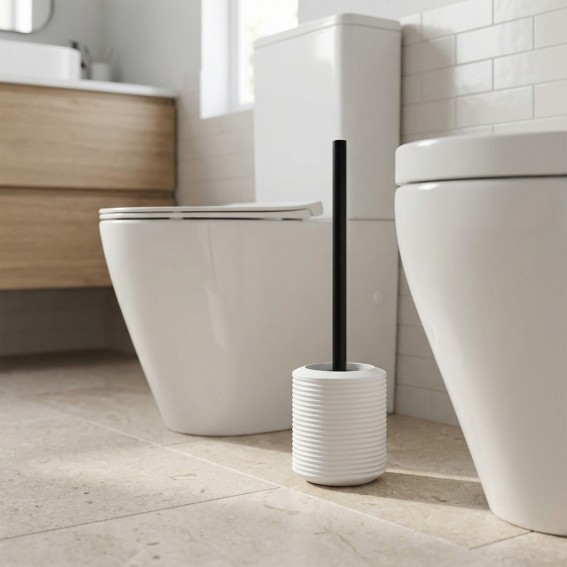 Perie WC, alb si negru, cauciuc,  Tara Rubber