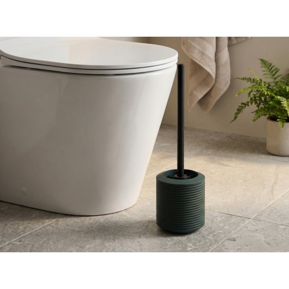 Perie WC, verde inchis si negru, cauciuc, Tara Rubber