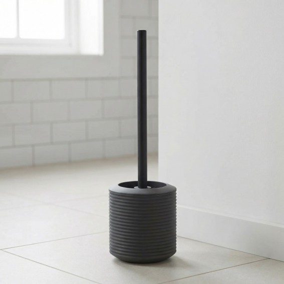 Perie WC, gri antracit si negru, cauciuc, Tara Rubber